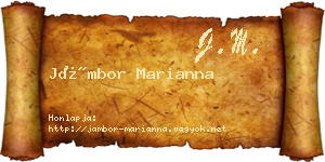 Jámbor Marianna névjegykártya